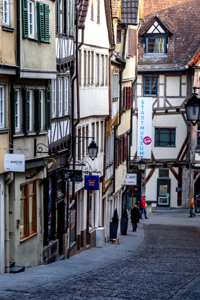 Blick in die Marktgasse in Tübingen vom Marktplatz aus 2019
