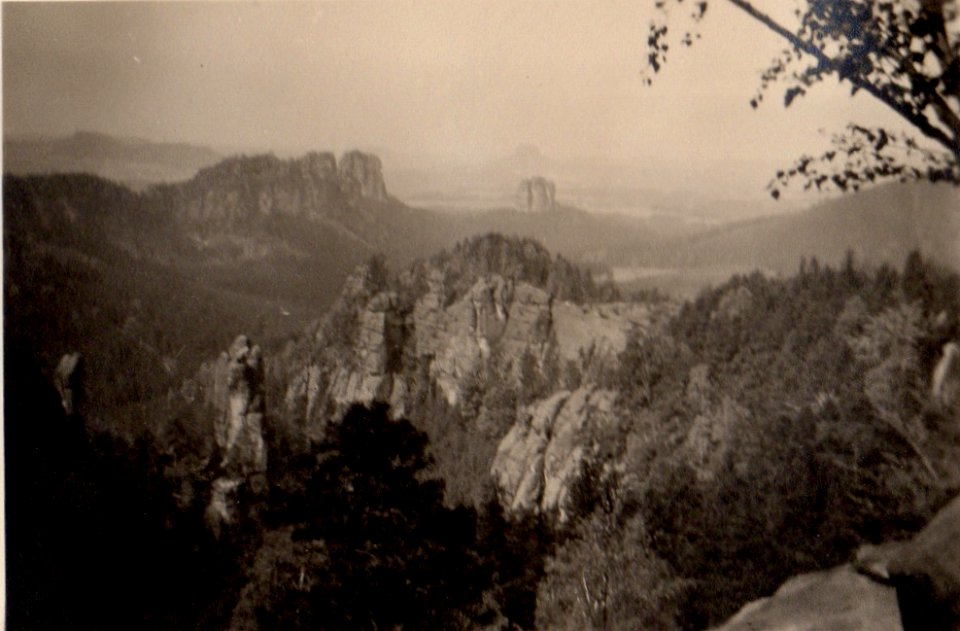Blick vom Carolafelsen in den 1930er Jahren