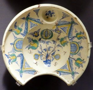 Bleeding bowl, Slovakia, Haban-Slovak, 1748, faience - Museum of Anthropology, University of British Columbia - DSC08875