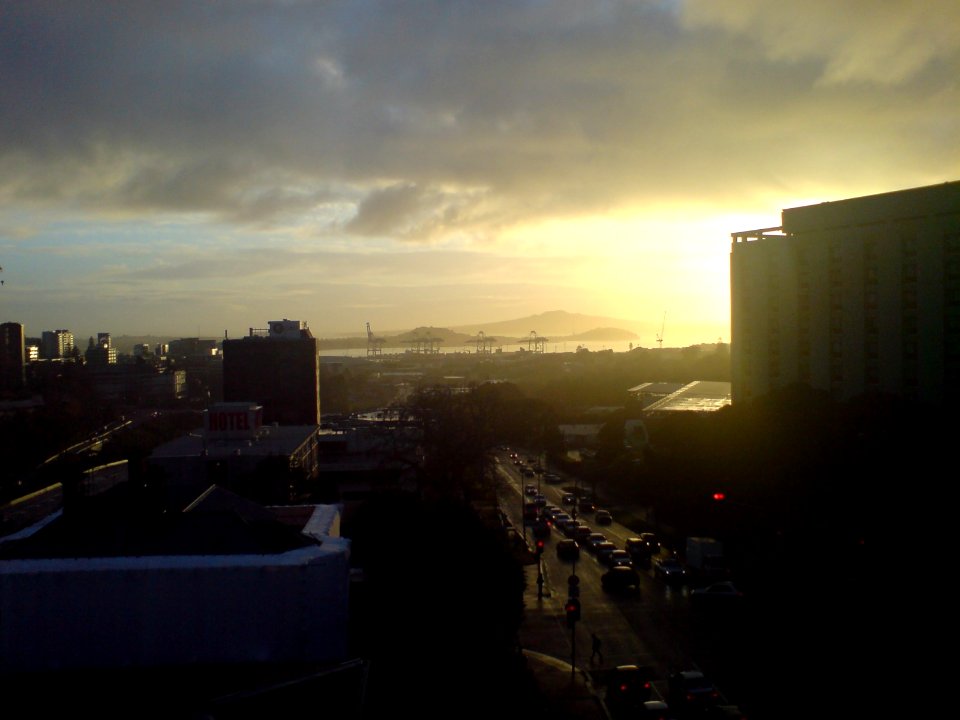 Blazing Sunlight Over The Hauraki Gulf From Grafton