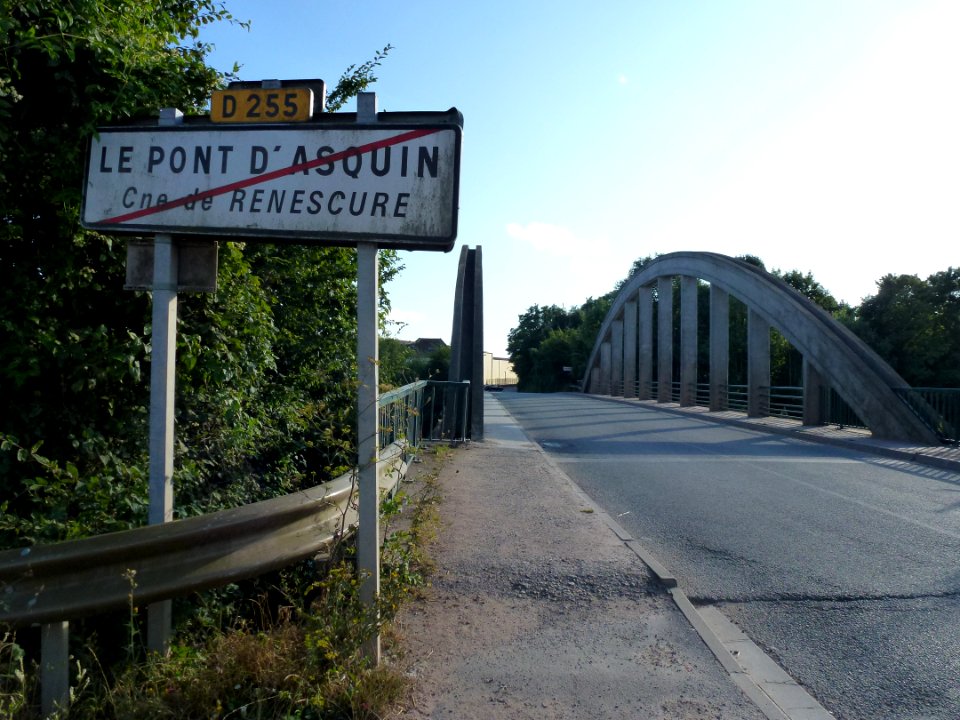Blaringhem - Renescure (Nord, Fr) City limit sign Le Pont-d'Asquin, verso