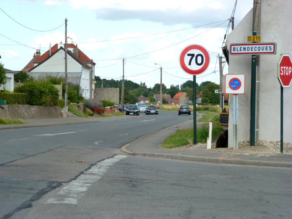 Blendecques (Pas-de-Calais, Fr) city limit sign