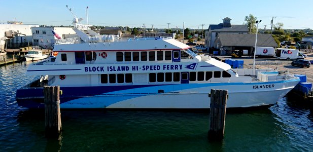 Block Island Hi-Speed Ferry docked at Point Judith