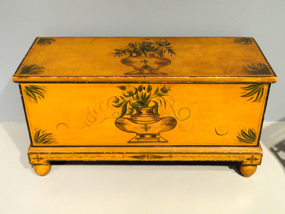 Blanket Chest, 1836, New England (possibly Connecticut), white pine, oak, painted decoration - Art Institute of Chicago - DSC09915