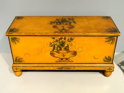 Blanket Chest, 1836, New England (possibly Connecticut), white pine, oak, painted decoration - Art Institute of Chicago - DSC09915