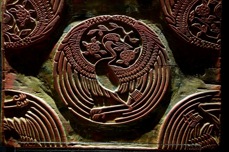 Block for printing wallpaper, China, wood - Robert C. Williams Paper Museum - DSC00409