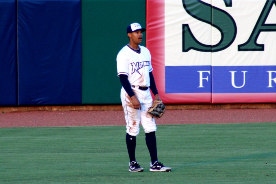 Blake Perkins playing centerfield for the NWA Naturals