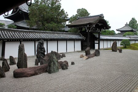 Stone japanese zen garden photo