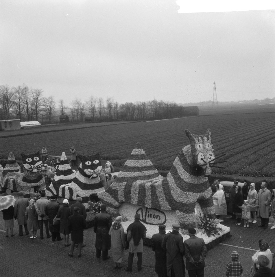 Bloemencorso in de bollenstreek verscheidene praalwagens, Bestanddeelnr 913-9139