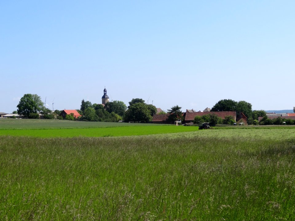 Blick von Westen auf Hohendorf, Bürgel, Thüringen