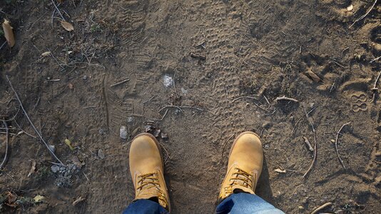 Standing ground outdoors