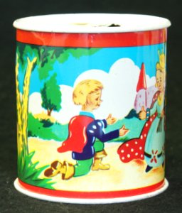 Blikken spaarpotje met afbeelding van sprookjes ,foto 3
