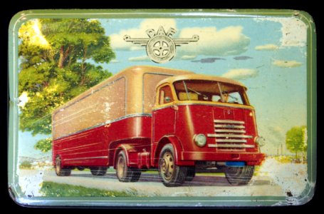 Blik met afbeelding van een DAF truck