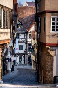 Blick von der Ecke Haaggasse, Marktplatz, Wienergäßle in die Marktgasse in Tübingen 2019 photo