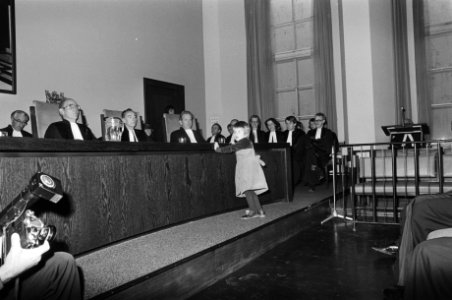 Blinde rechter mr. Romke de Vries in het Amsterdamse Paleis van Justitie geinsta, Bestanddeelnr 931-9862