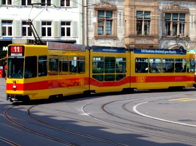 BLT Tram car 241, line 11 towards Aesch at Basel, Switserland