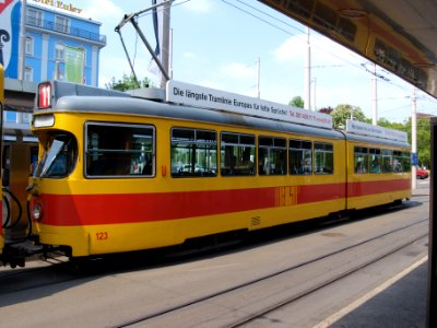 BLT Tram car 123, line 11 at Basel, Switzerland p2
