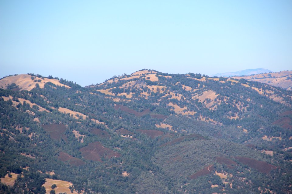 Black Mountain (Milpitas, California) viewed from Mount Hamilton, Aug 2019