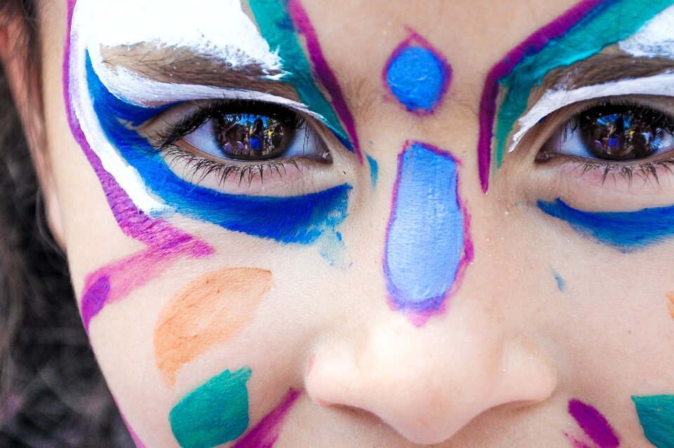 Face painting child butterfly