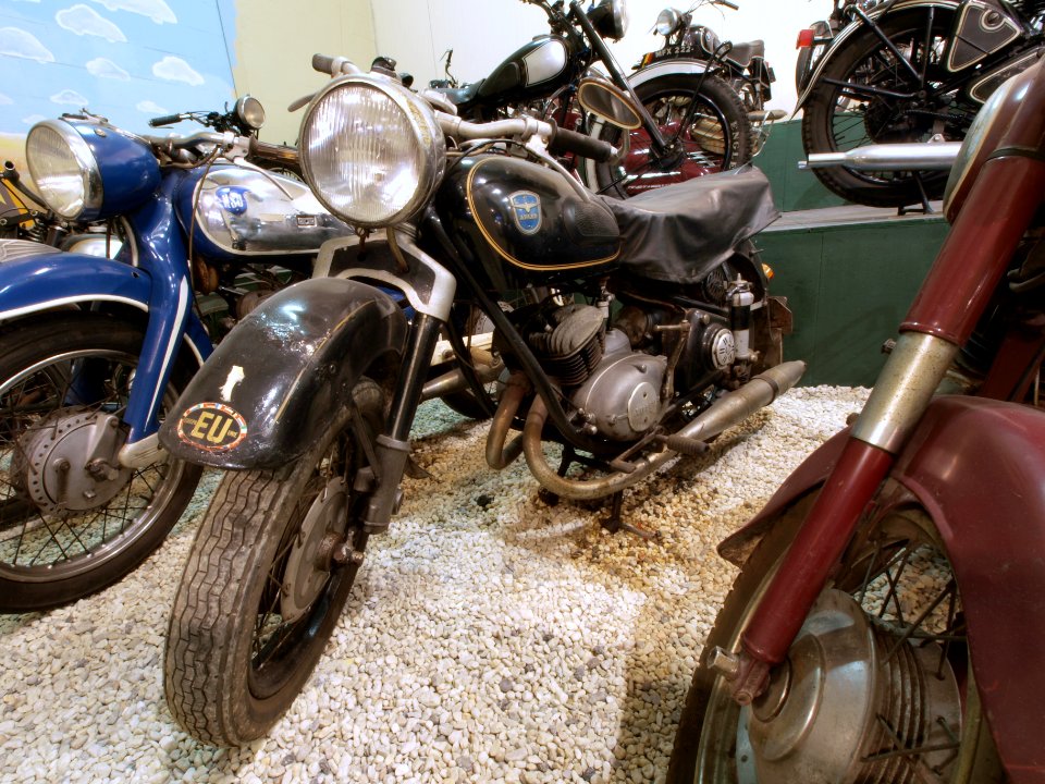 Black Adler motorcycle at the Ford museum