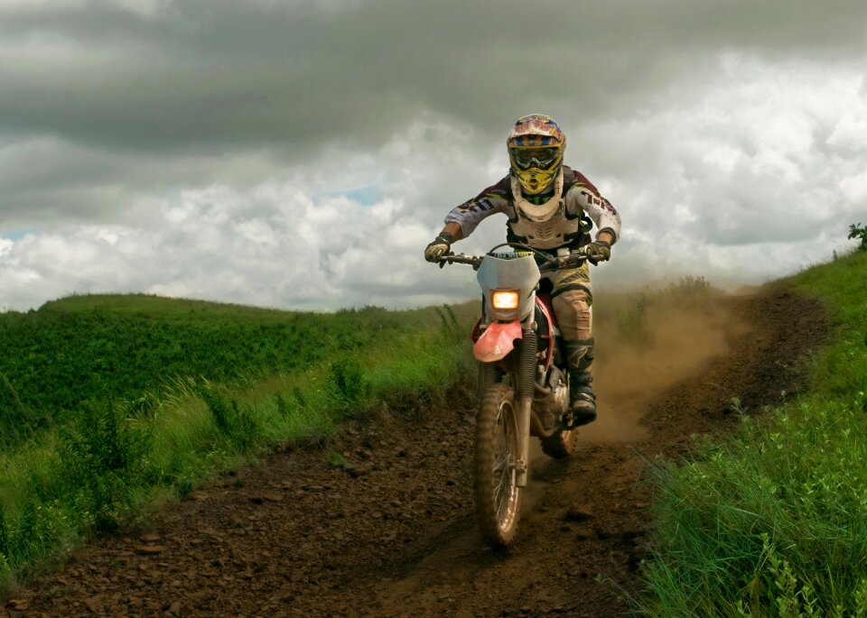 Outdoors track motorcycle