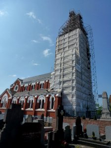 Billy-Berclau (Pas-de-Calais) église en restauration, 2013
