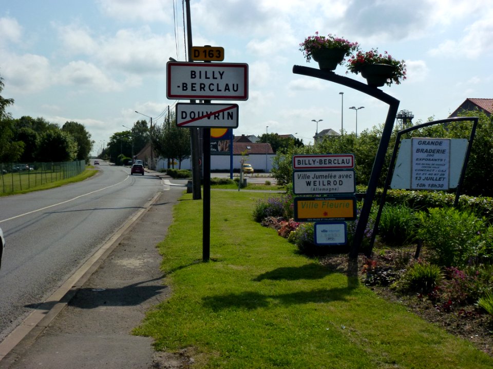 Billy-Berclau (Pas-de-Calais) city limit sign