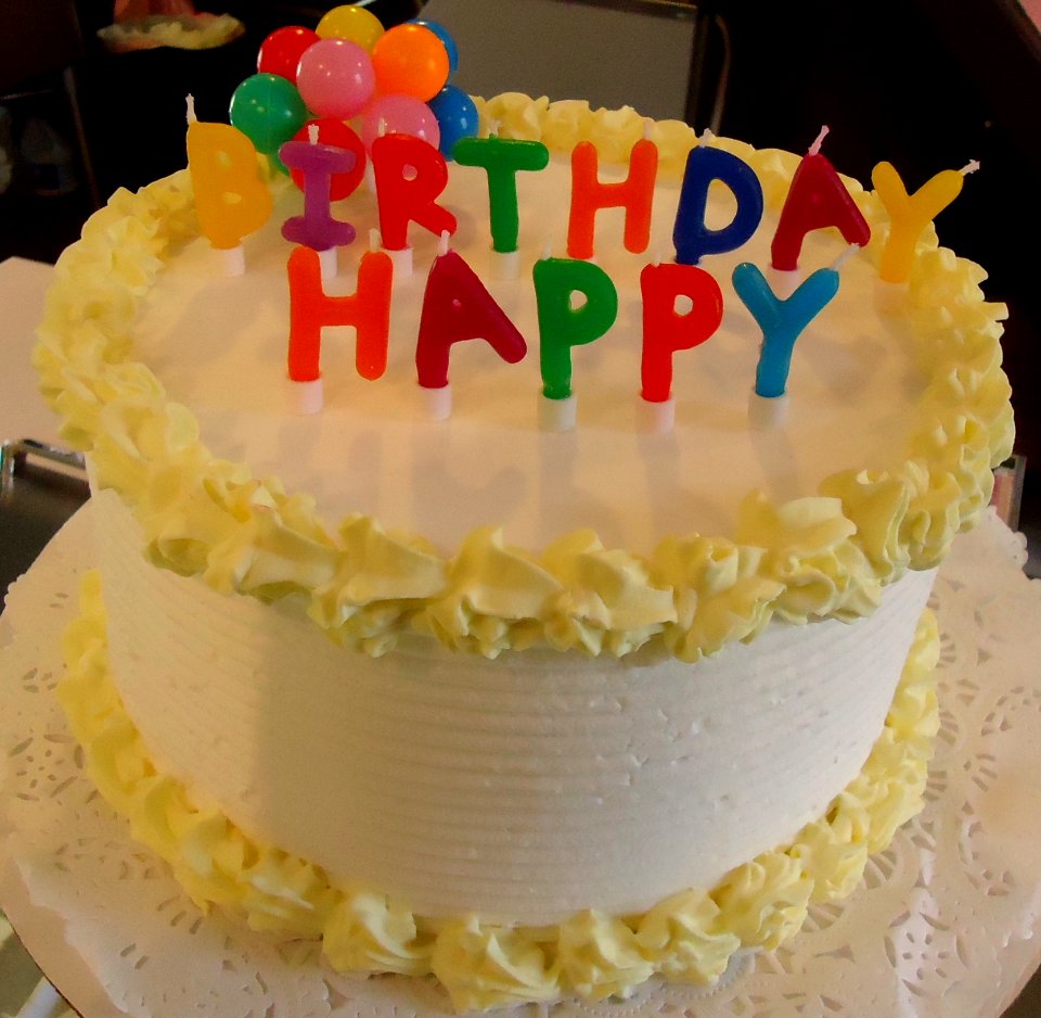 Birthday cake in ice cream shop in Basking Ridge New Jersey