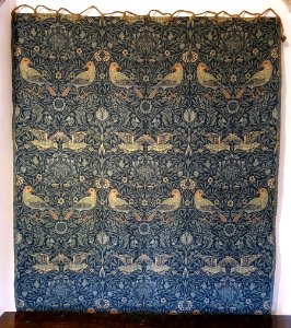 Bird, designed by William Morris, c. 1875, woven wool double cloth - Kelmscott Manor - Oxfordshire, England - DSC00118