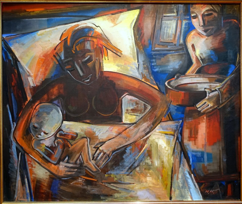 Birth by Hannah Hoch, 1924, oil on canvas - Germanisches Nationalmuseum - Nuremberg, Germany - DSC02359
