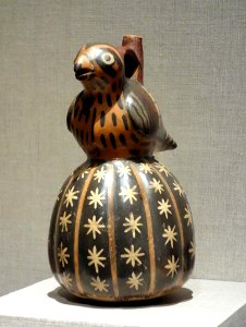 Bird on a cactus, Peru, South Coast, Nasca, 2nd century BC, earthenware and pigment - De Young Museum - DSC00324