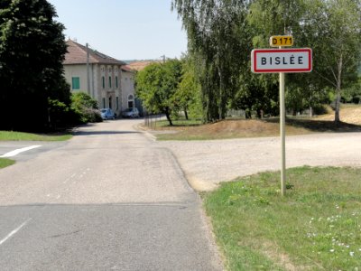 Bislée (Meuse) city limit sign