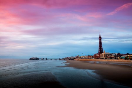 Blackpool Beach Sunset photo