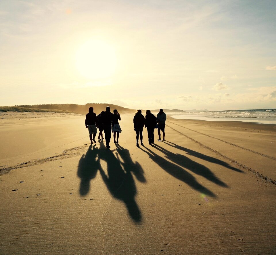 Beach silhouettes shadows photo