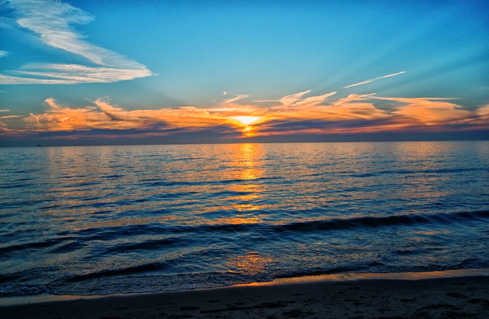 Sunset horizon water