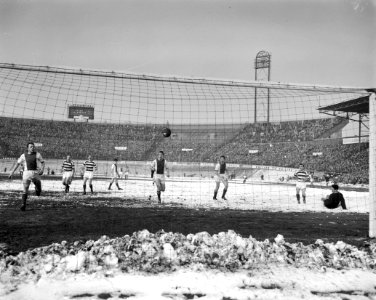 Blauw-Wit tegen Ajax. Pronk (Ajax), van Mourik , Clement, Hoogerman, Bestanddeelnr 913-5946