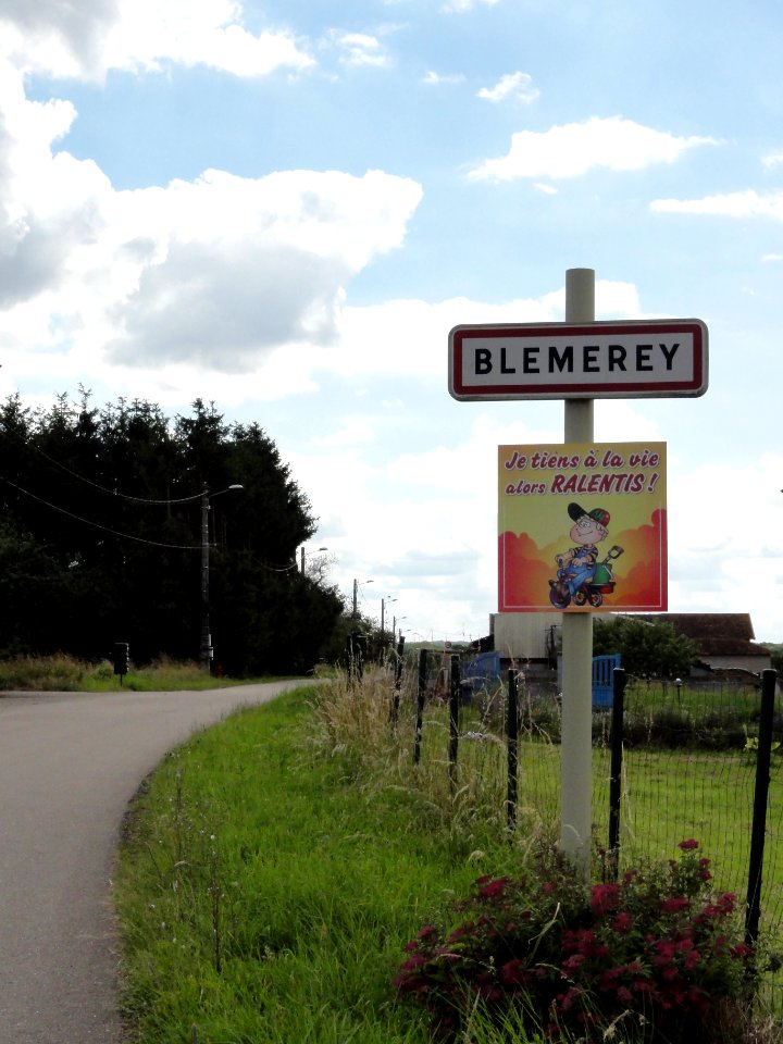 Blémerey (M-et-M) city limit sign