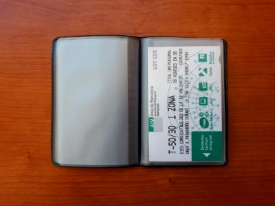 Black vertical credit card holder with 10 pockets - WC-