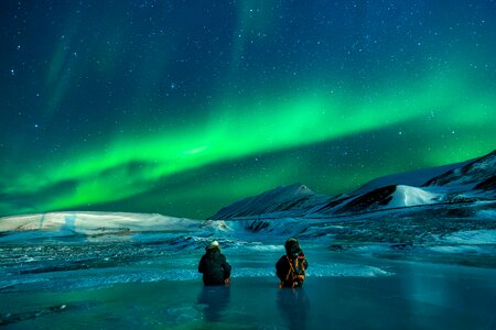 Aurora borealis ice stars photo