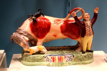 Bullbaiting, Staffordshire figurine, 1820-1830 - Winterthur Museum - DSC01476
