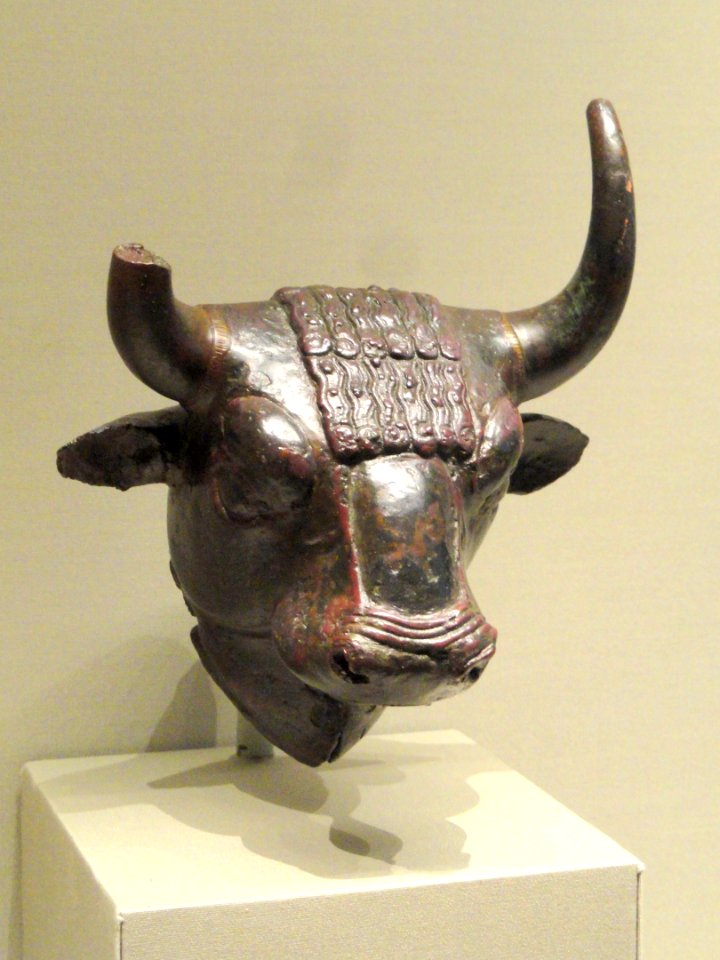Bull Head Attachment, about 700-600 BC, Urartian, northwest Iran, bronze - Cleveland Museum of Art - DSC08167