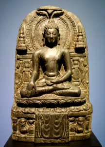 Buddha Akshobya stele, India, possibly Bihar, 9th century AD, stone - Fitchburg Art Museum - DSC08834