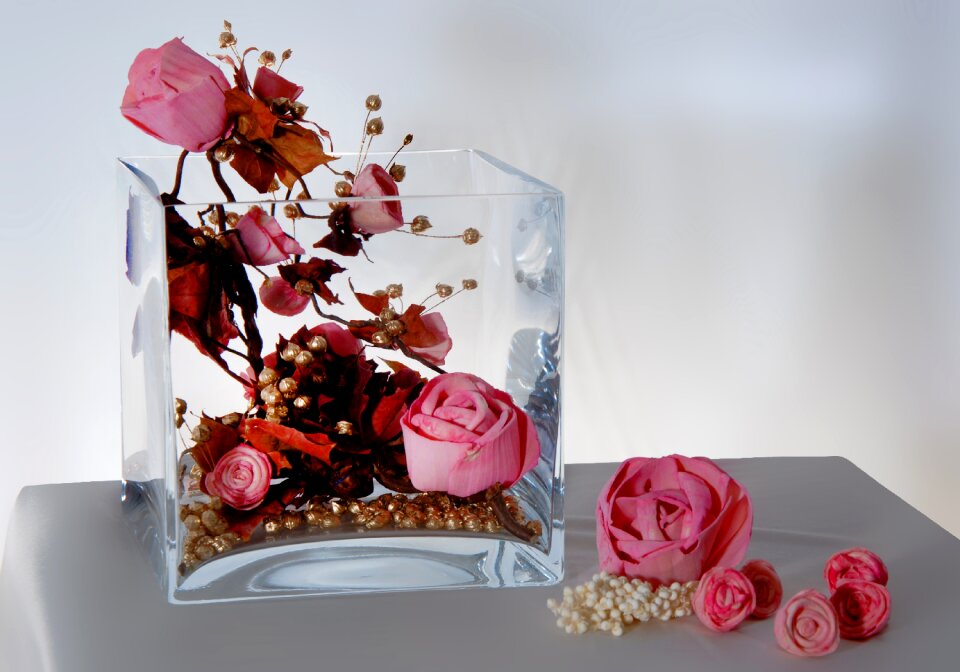 Composition roses inside a flower