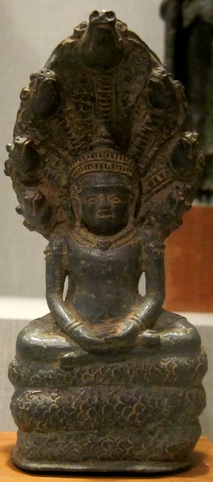 Buddha Mucilinda, Cambodia, Bayon period, late 12th early 13th century, bronze, HAA