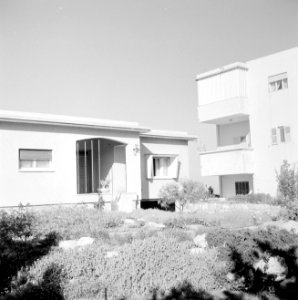 Bungalows op de berg Karmel, ervoor beplanting, Bestanddeelnr 255-2081