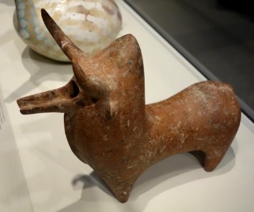 Bull-shaped vessel, Northern Iran, southwestern Caspian region, early 1st millenium BC, brown burnished earthenware - Cincinnati Art Museum - DSC03928