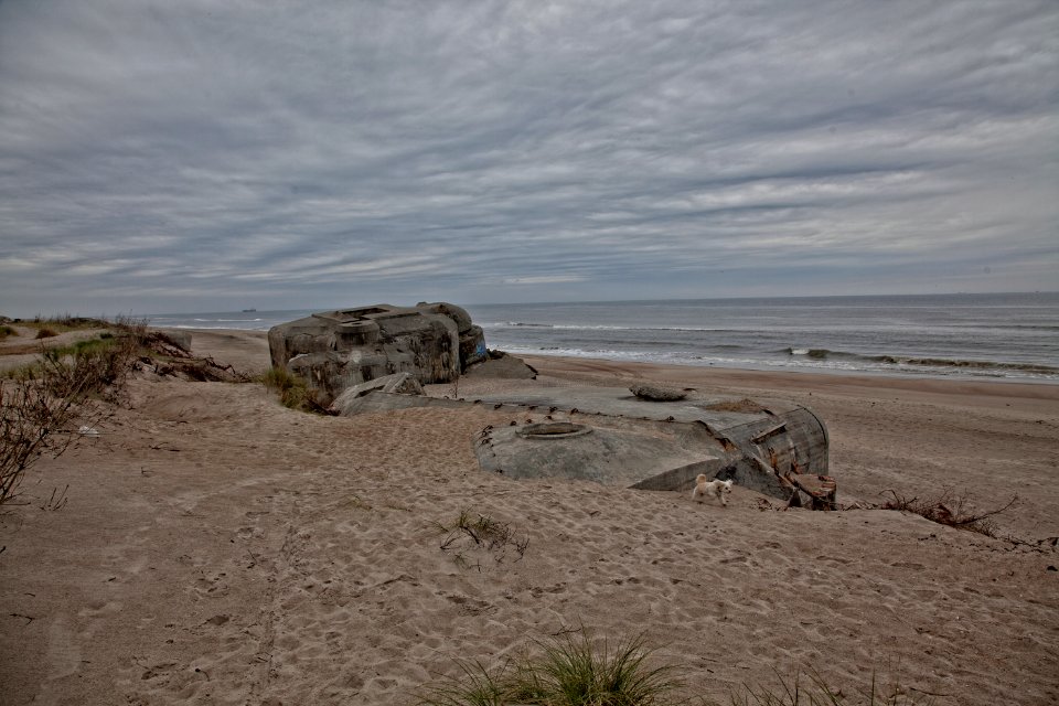 Bunker wreck in Denmark, Holmsland Klit, seaside