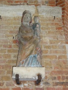 Burelles (Aisne) église vieille statue Vierge et enfant