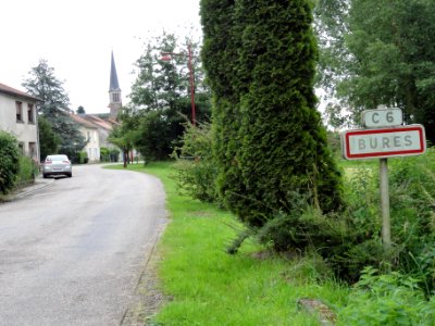 Bures (M-et-M) city limit sign