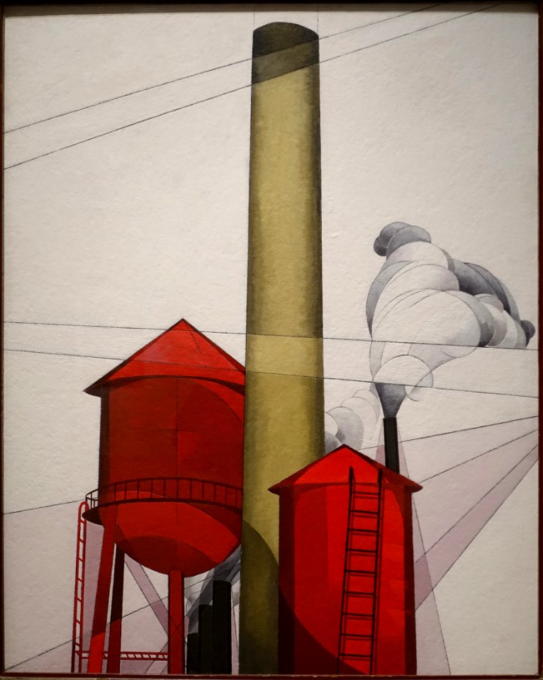 Buildings by Charles Demuth, 1930-1931, tempera and plumbago on composition board - Dallas Museum of Art - DSC04883
